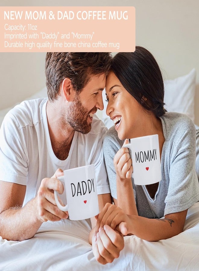 Suhctuptx New Mom Gifts for Women, 9pcs Pregnancy Gifts for Expecting Mom, Cute Baby Gifts New Parents Gifts for Couples w/Mom and Dad Mugs for Gender Reveal Baby Shower First Time Mom to be Gifts(Khaki) - Image 3